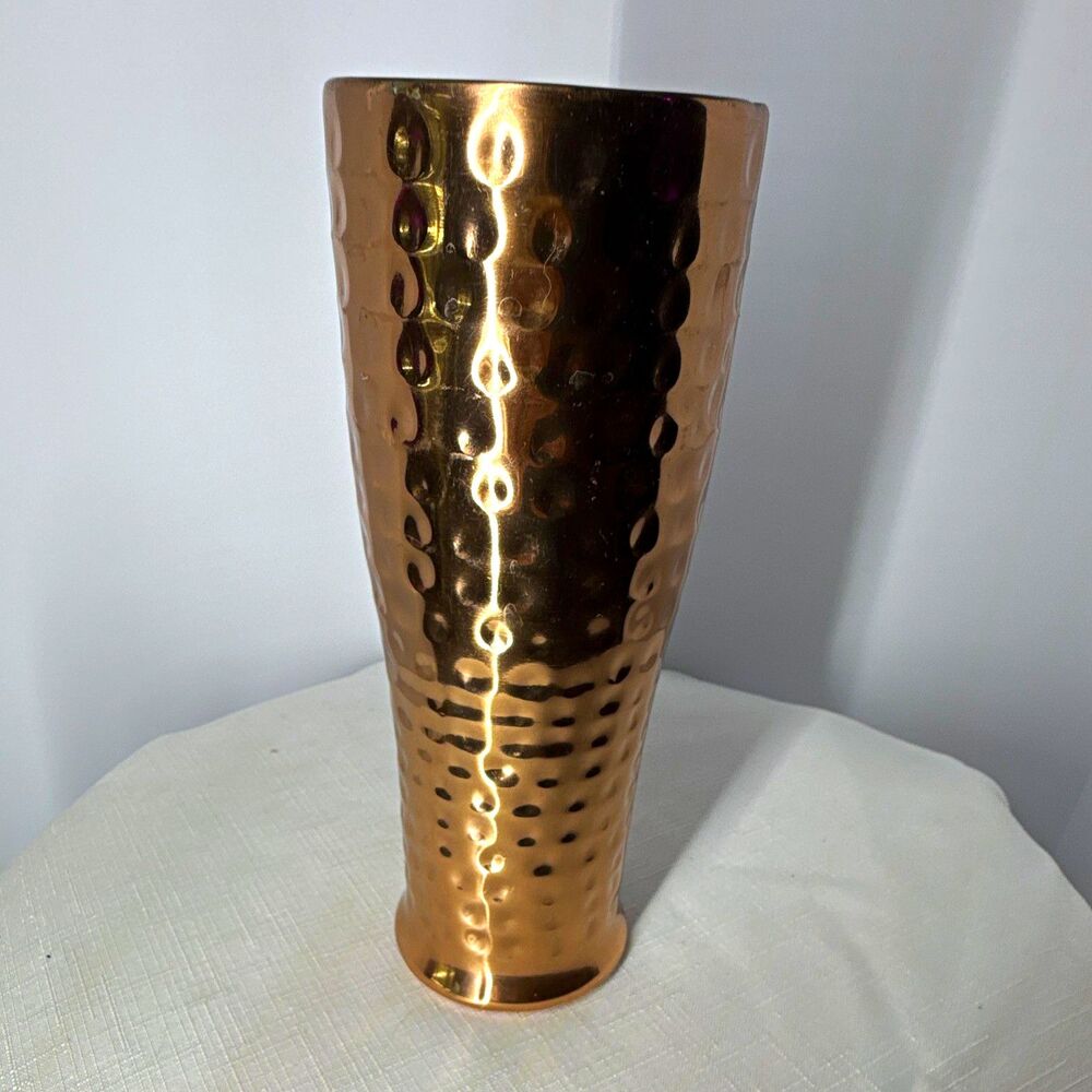 Hammered Copper Color Tapered Cup 16 oz Copper/Stainless Steel 8 in